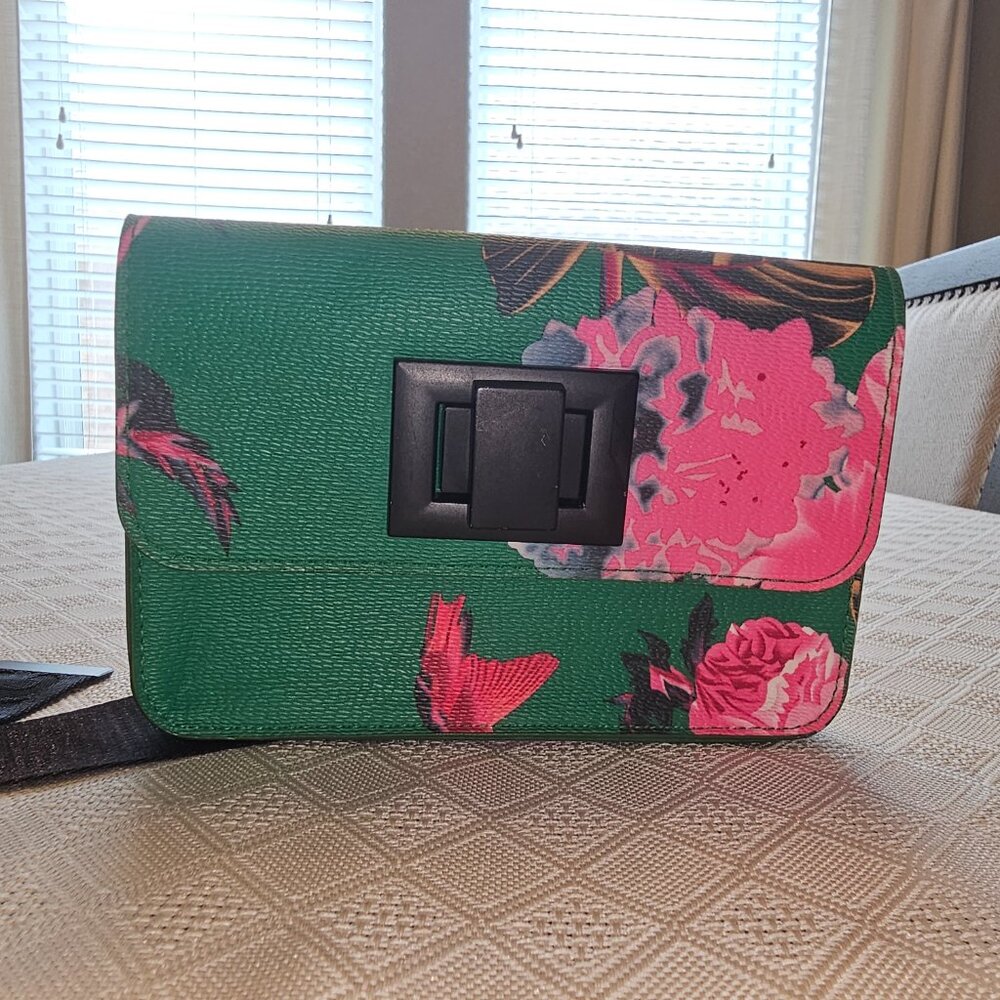 Steve Madden MCMXC 1990 Floral Mini Crossbody Bag w/ Logo Strap